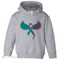 Suicide Prevention Angle Wings Awareness Ribbon Toddler Hoodie thumb 0
