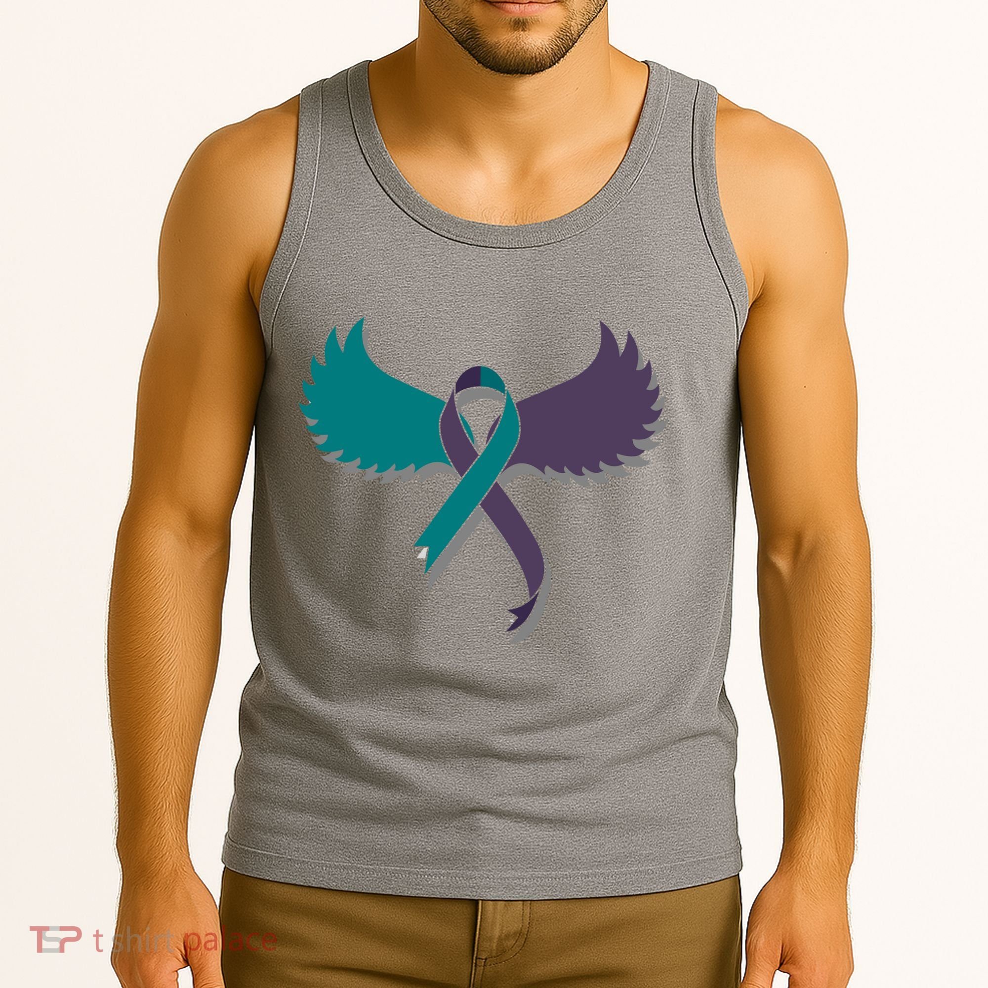 Suicide Prevention Angle Wings Awareness Ribbon Tank Top