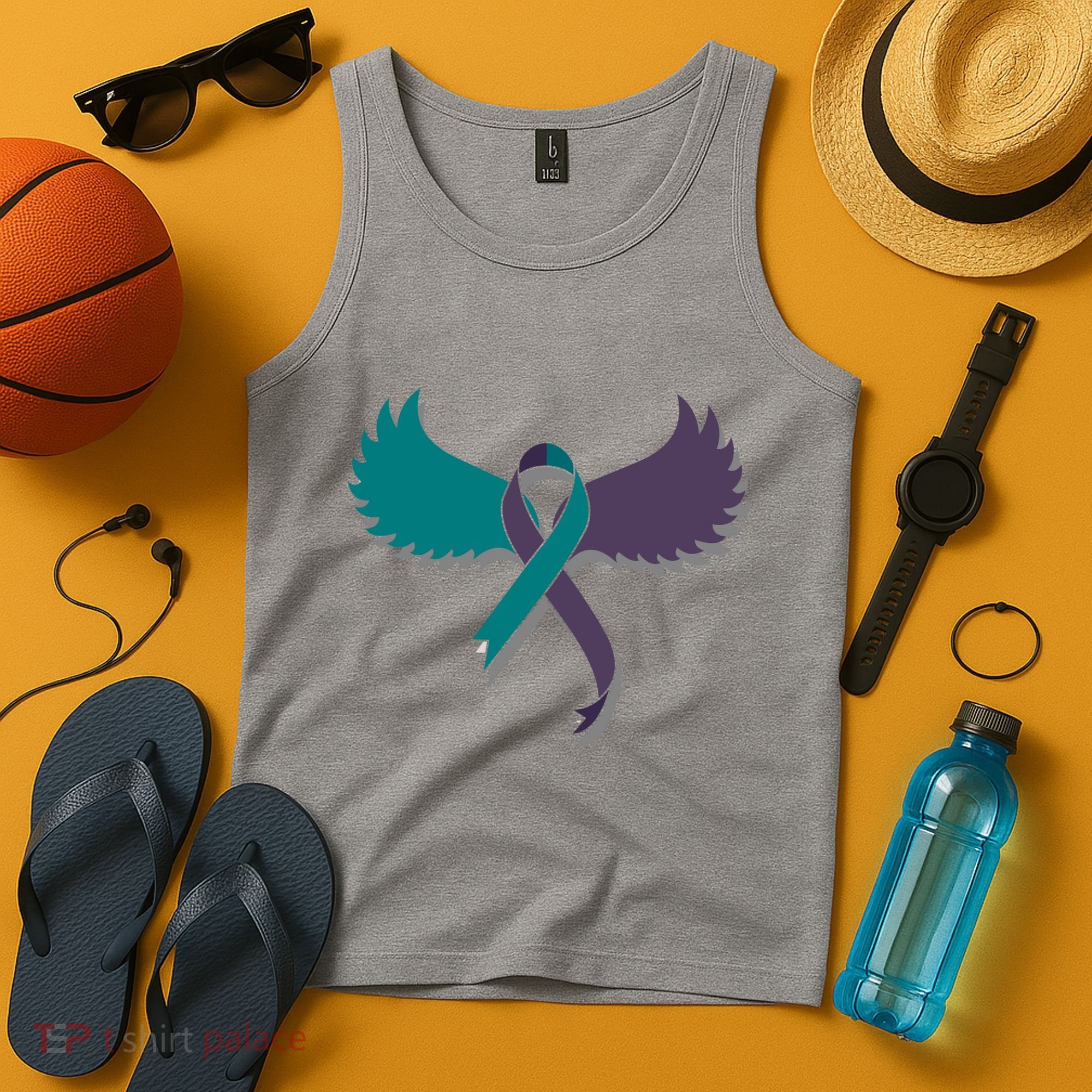 Suicide Prevention Angle Wings Awareness Ribbon Tank Top