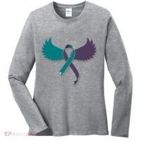 Suicide Prevention Angle Wings Awareness Ribbon Women's Long Sleeve Shirt thumb 0