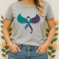 Suicide Prevention Angle Wings Awareness Ribbon Women's T-Shirt thumb 2