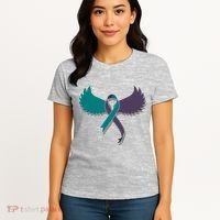 Suicide Prevention Angle Wings Awareness Ribbon Women's T-Shirt thumb 4