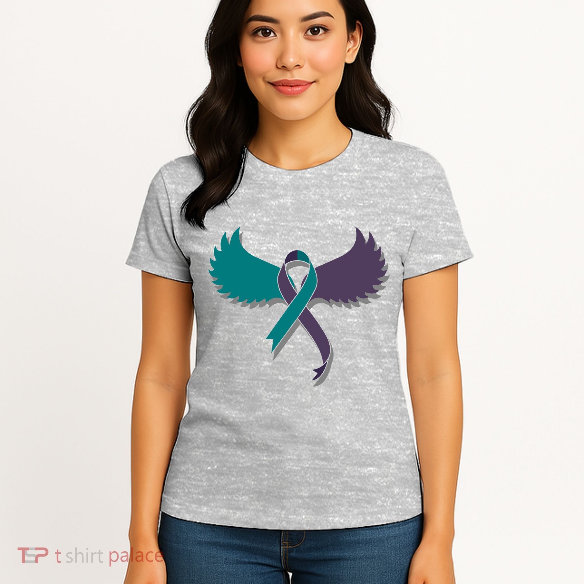 Suicide Prevention Angle Wings Awareness Ribbon Women's T-Shirt