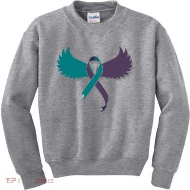 Suicide Prevention Angle Wings Awareness Ribbon Kids Sweatshirt