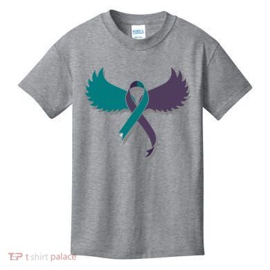 Suicide Prevention Angle Wings Awareness Ribbon Kids T-Shirt