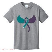 Suicide Prevention Angle Wings Awareness Ribbon Kids T-Shirt thumb 0