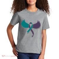 Suicide Prevention Angle Wings Awareness Ribbon Kids T-Shirt thumb 2