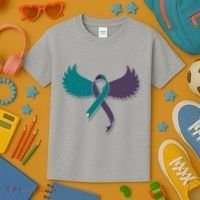 Suicide Prevention Angle Wings Awareness Ribbon Kids T-Shirt thumb 3