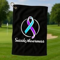 Suicide Prevention Awareness Ribbon Golf Towel thumb 1