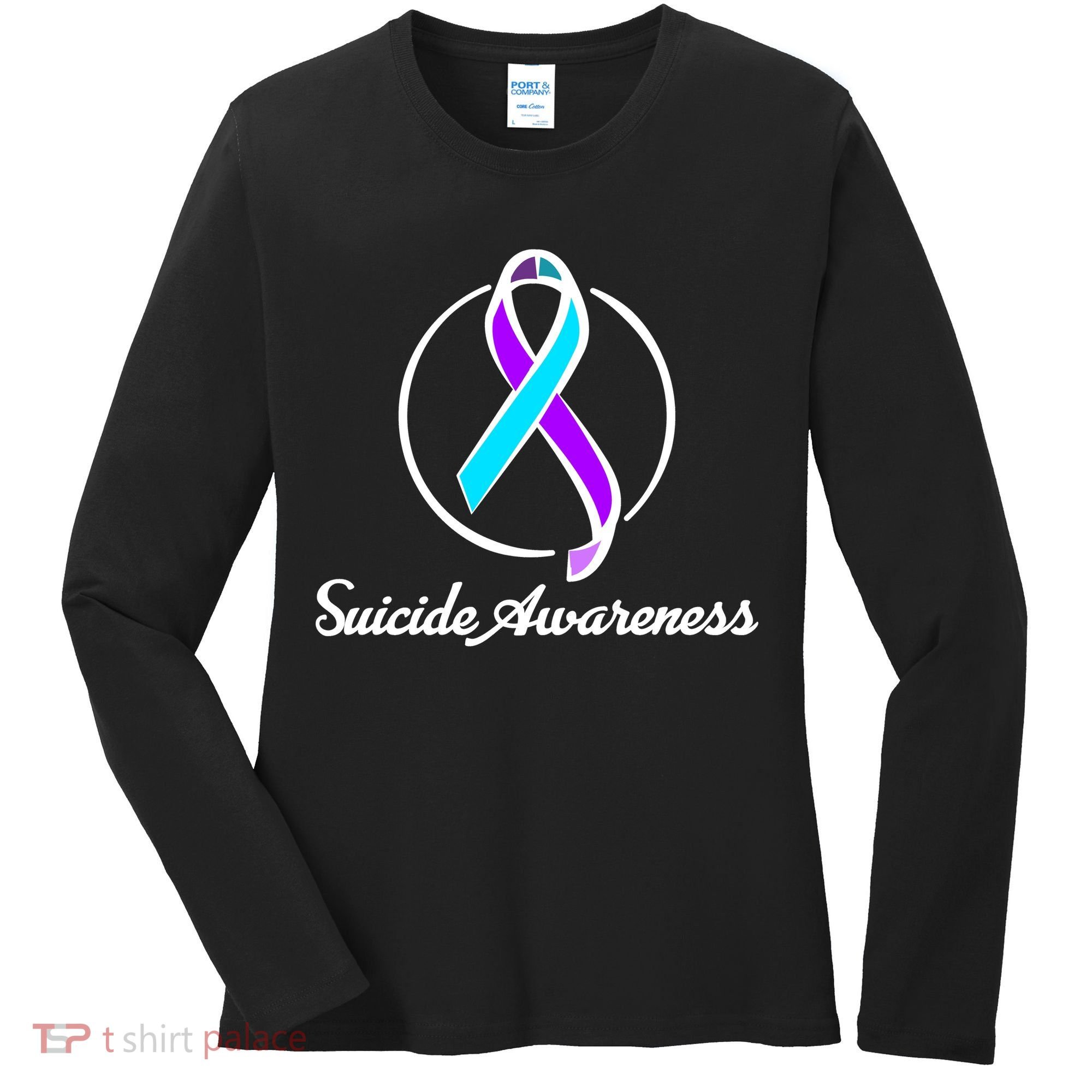Suicide Prevention Awareness Ribbon Women's Long Sleeve Shirt