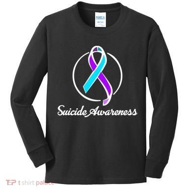 Suicide Prevention Awareness Ribbon Kids Long Sleeve Shirt