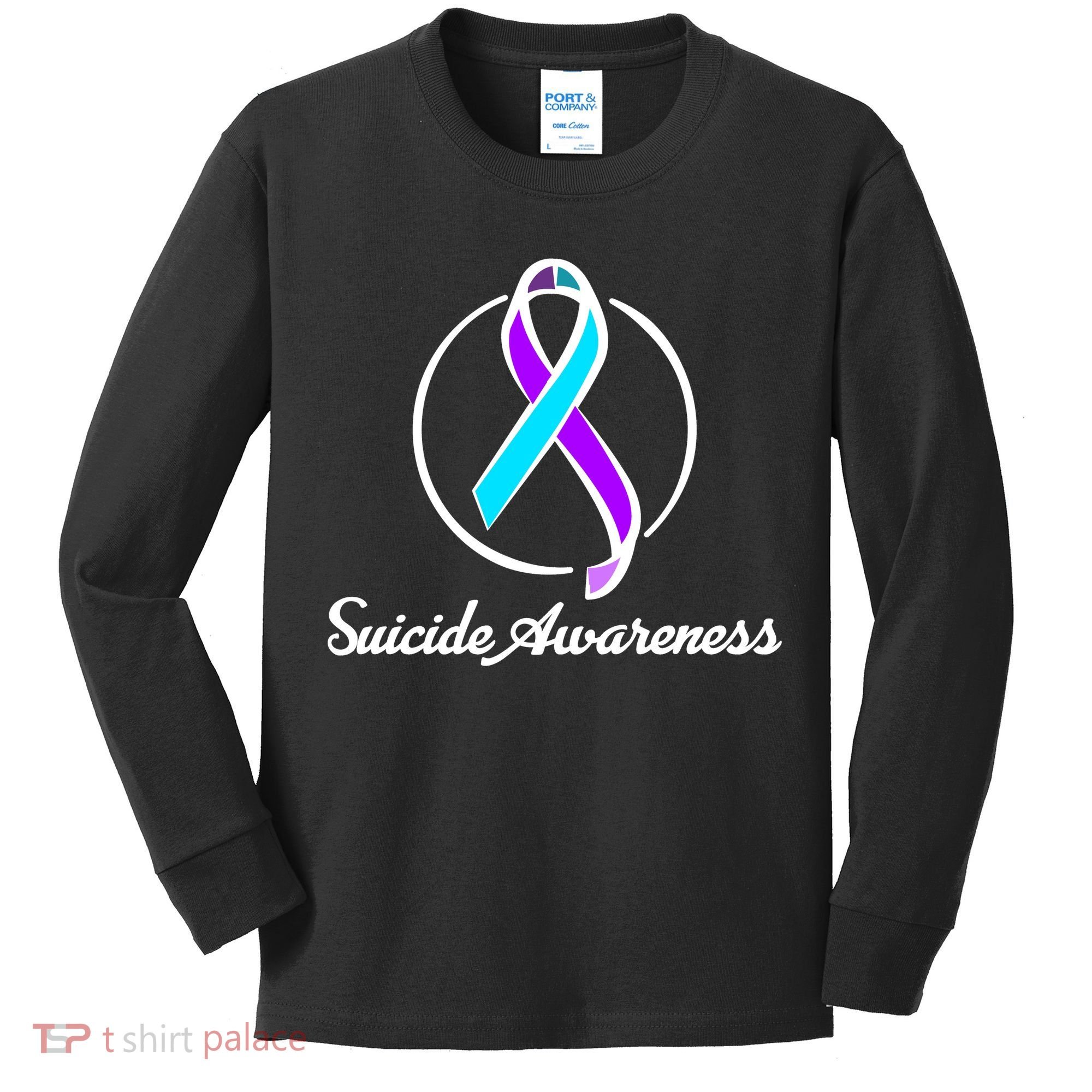 Suicide Prevention Awareness Ribbon Kids Long Sleeve Shirt