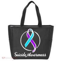 Suicide Prevention Awareness Ribbon Tote Bag thumb 0