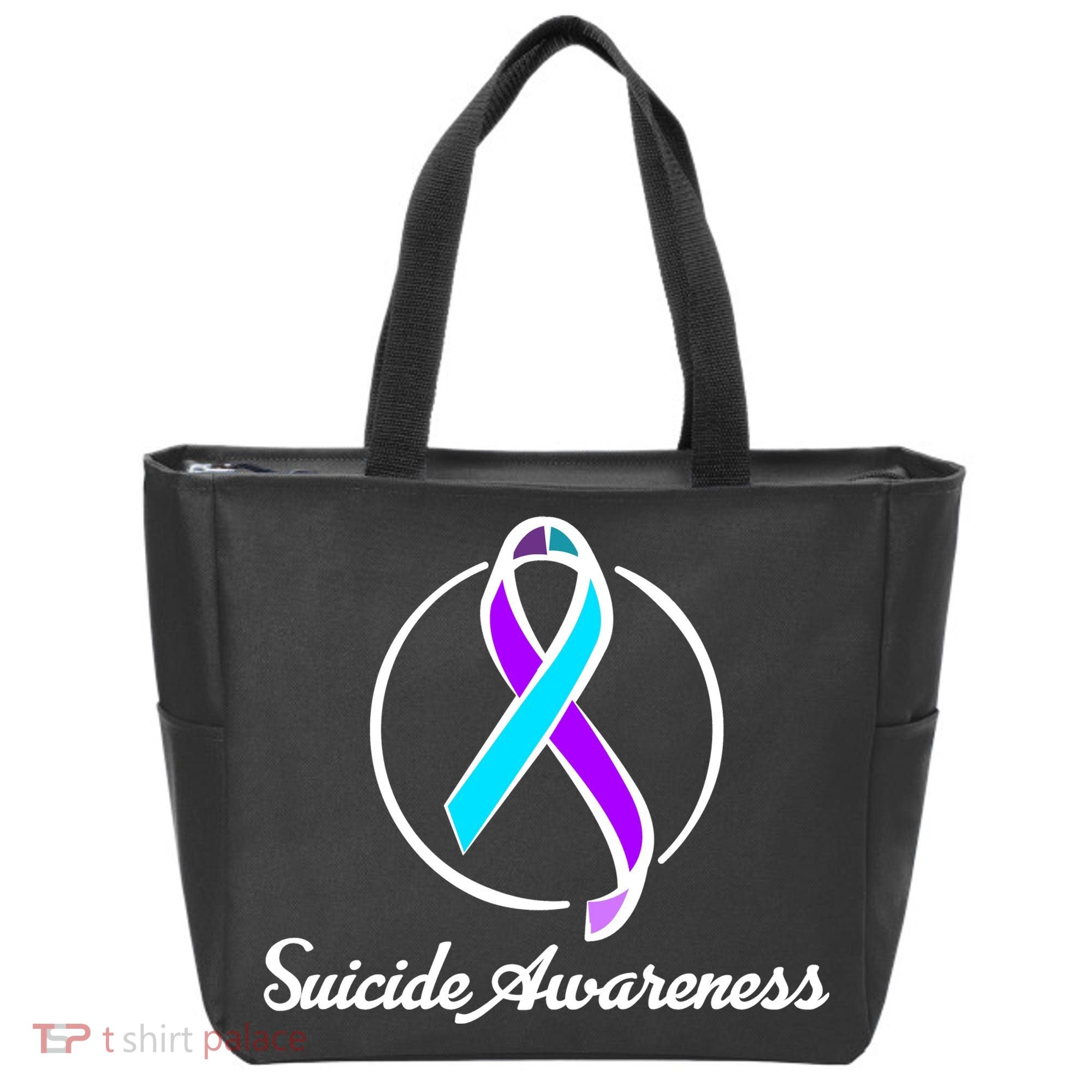 Suicide Prevention Awareness Ribbon Tote Bag