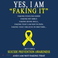 Suicide Prevention Faking It Quote USA-Made Doggie Bandana thumb 2