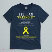 Suicide Prevention Faking It Quote T-Shirt thumb 5