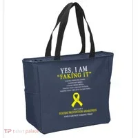 Suicide Prevention Faking It Quote Tote Bag thumb 2