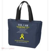 Suicide Prevention Faking It Quote Tote Bag thumb 3