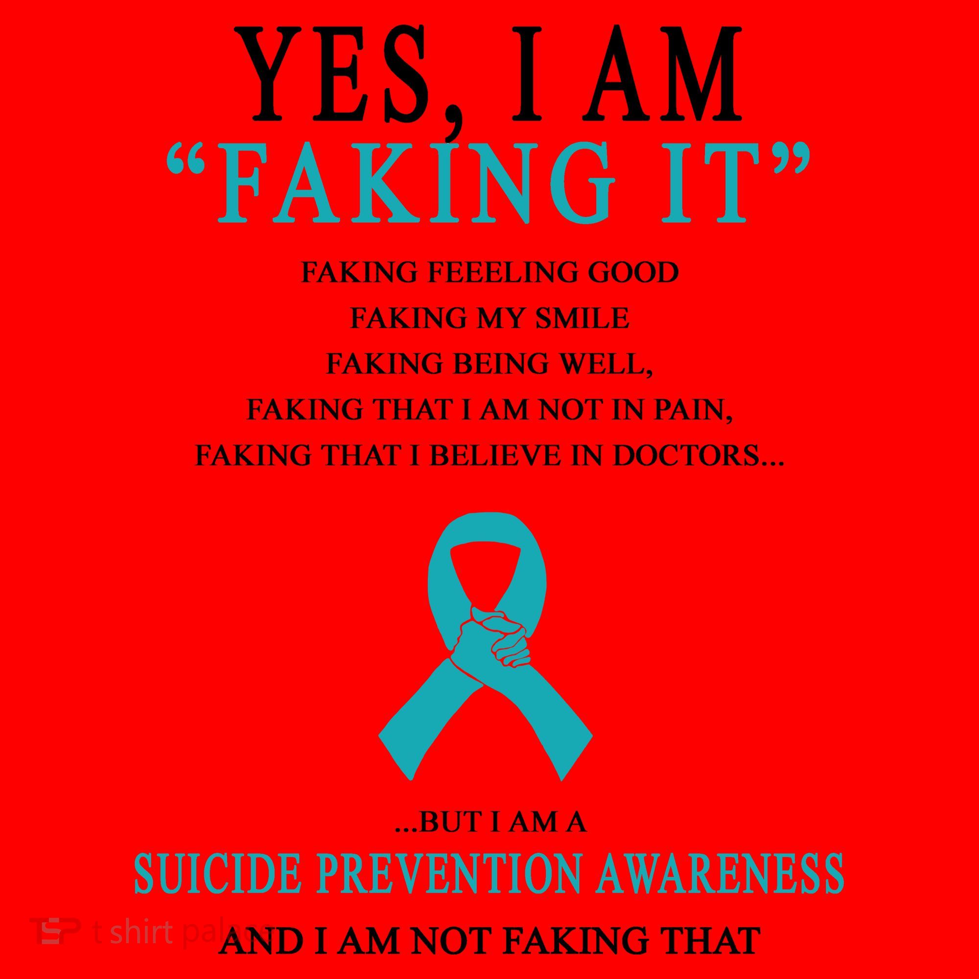 Suicide Prevention Faking It Quote Santa Hat