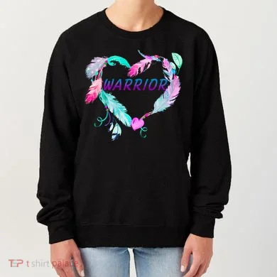 Suicide Prevention Warrior Feather Heart Support Women's Sweatshirt
