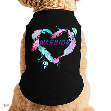 Suicide Prevention Warrior Feather Heart Support Doggie Tank