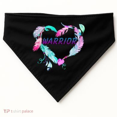 Suicide Prevention Warrior Feather Heart Support USA-Made Doggie Bandana