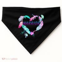 Suicide Prevention Warrior Feather Heart Support USA-Made Doggie Bandana thumb 0