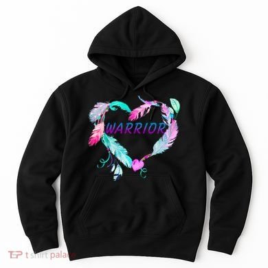 Suicide Prevention Warrior Feather Heart Support Hoodie