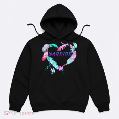 Suicide Prevention Warrior Feather Heart Support Hoodie