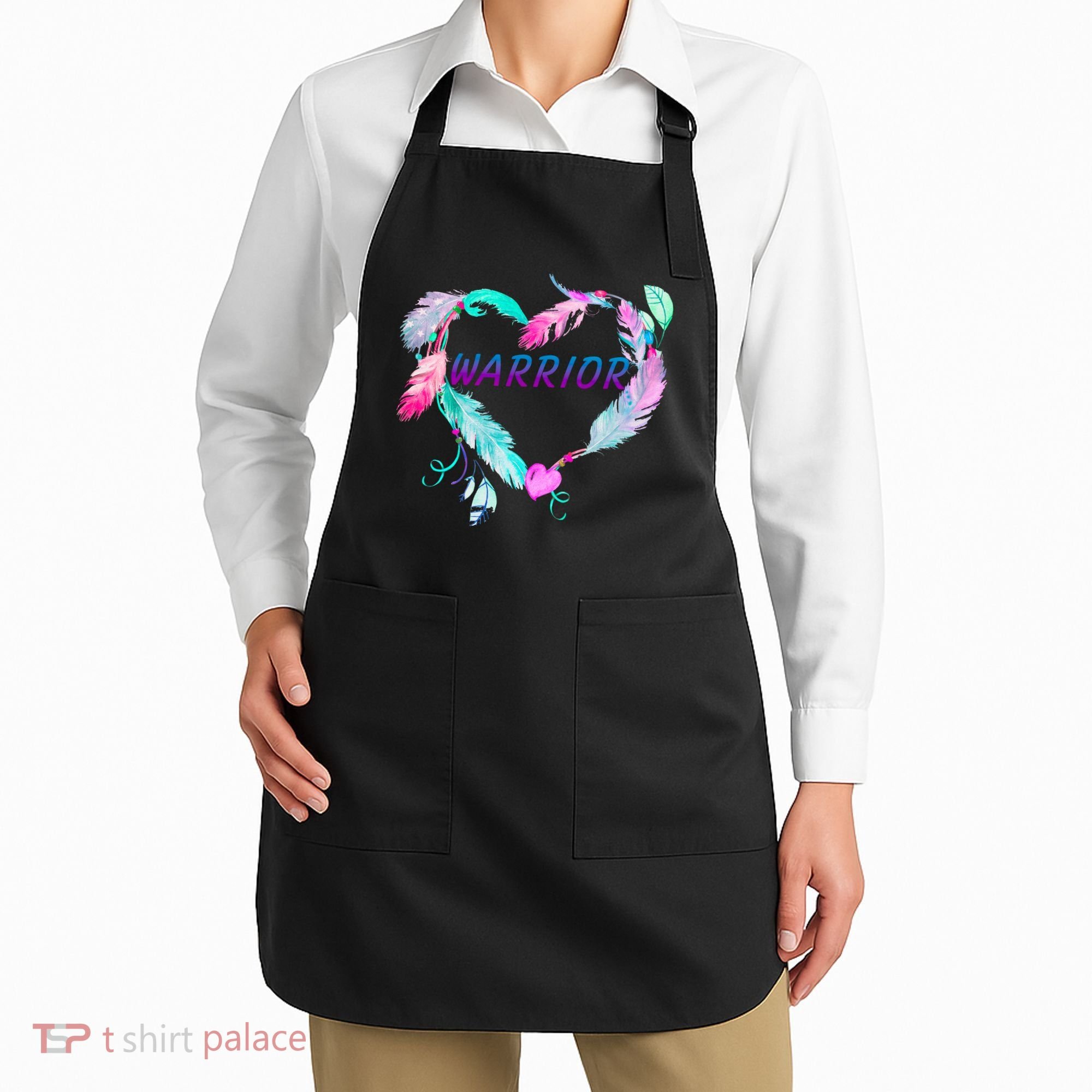 Suicide Prevention Warrior Feather Heart Support Apron