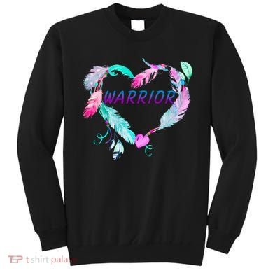 Suicide Prevention Warrior Feather Heart Support Sweatshirt