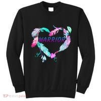 Suicide Prevention Warrior Feather Heart Support Sweatshirt thumb 0
