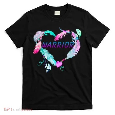Suicide Prevention Warrior Feather Heart Support T-Shirt