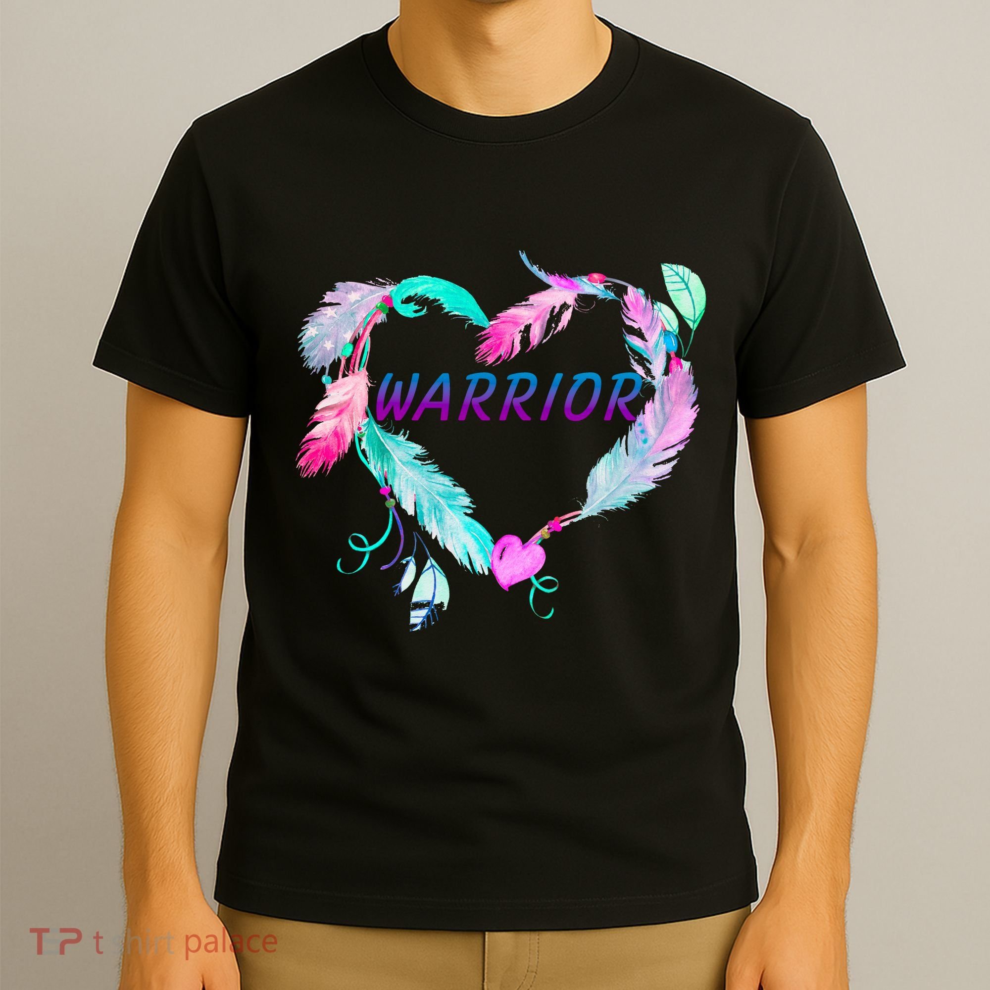 Suicide Prevention Warrior Feather Heart Support T-Shirt