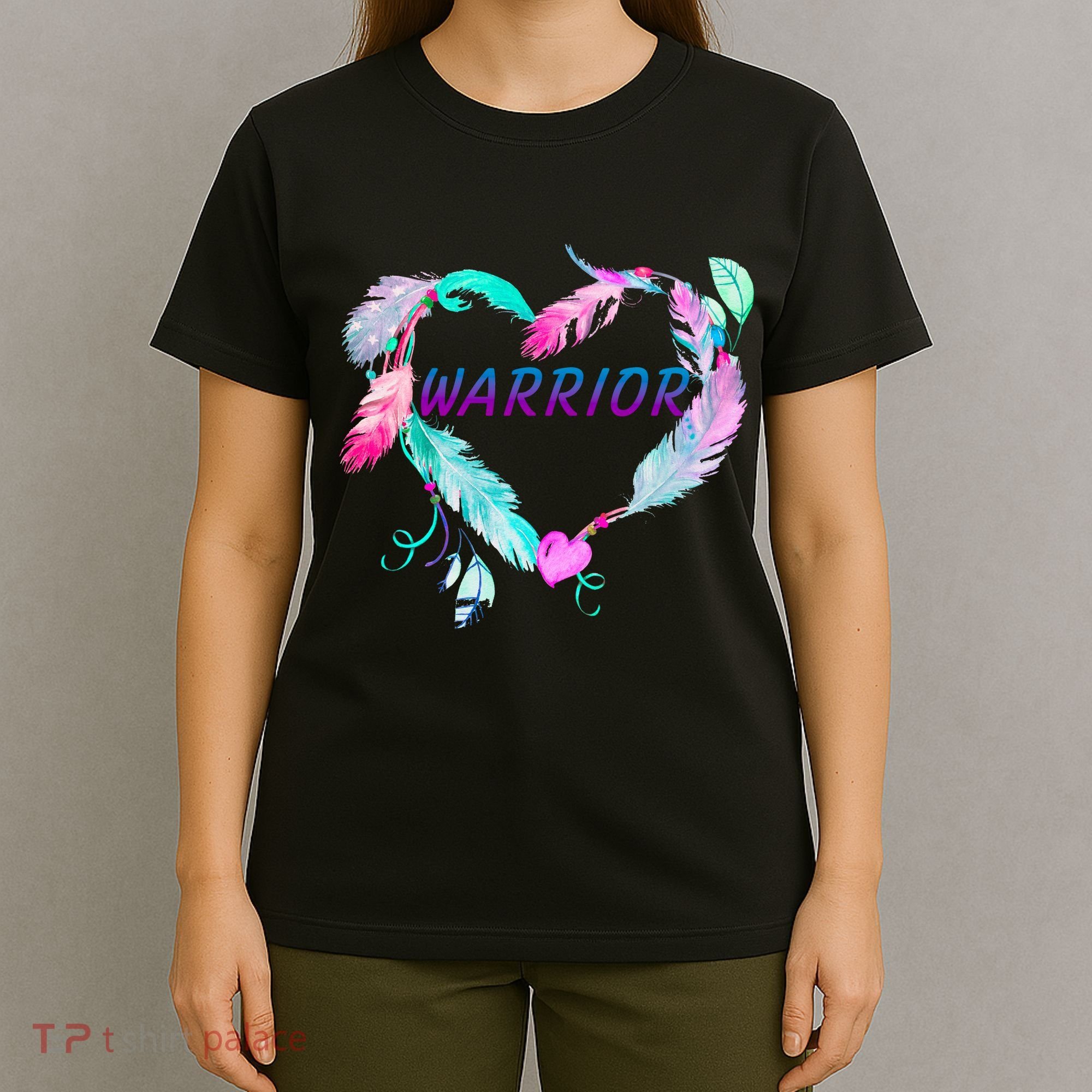 Suicide Prevention Warrior Feather Heart Support T-Shirt