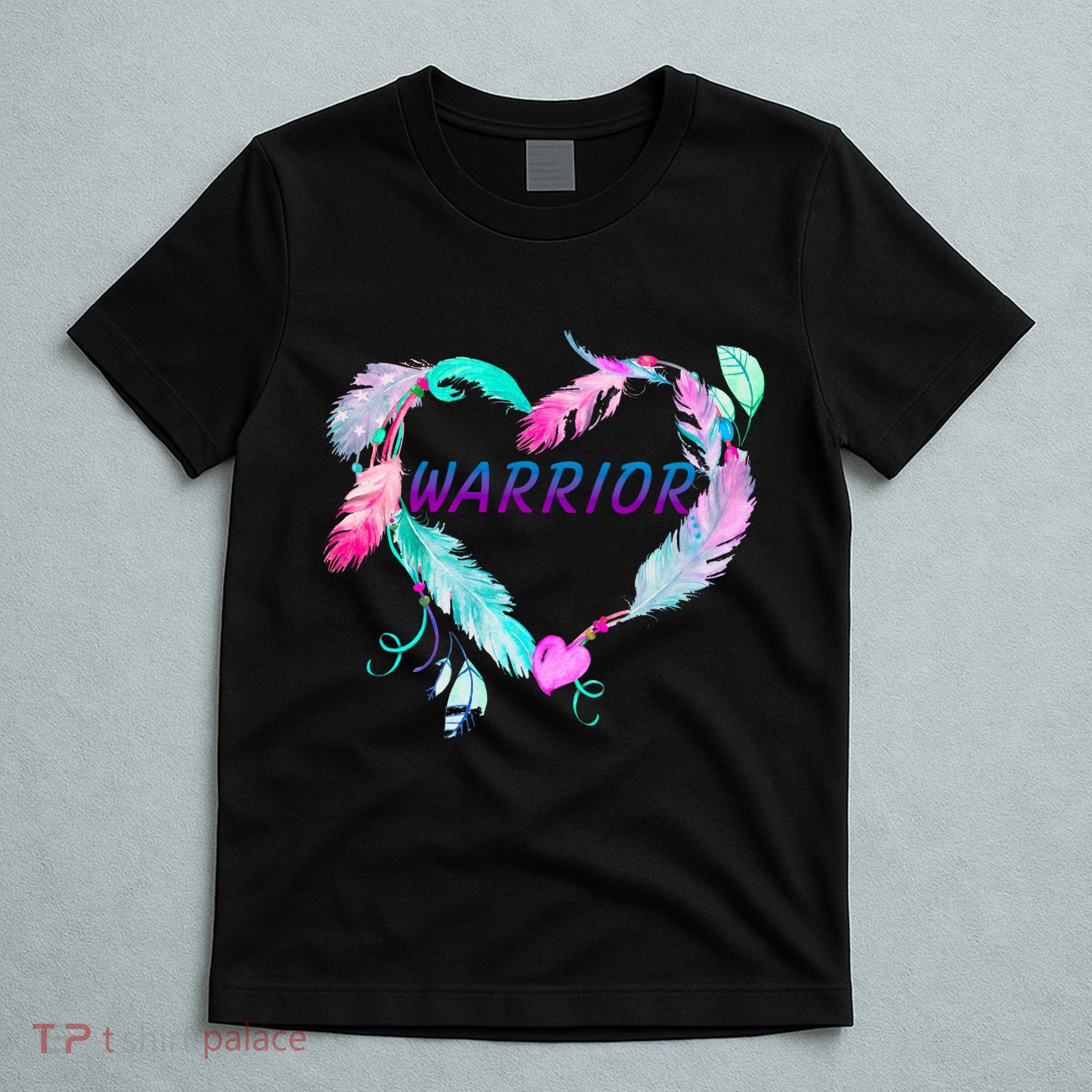 Suicide Prevention Warrior Feather Heart Support T-Shirt