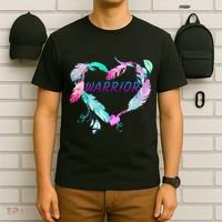 Suicide Prevention Warrior Feather Heart Support T-Shirt thumb 6