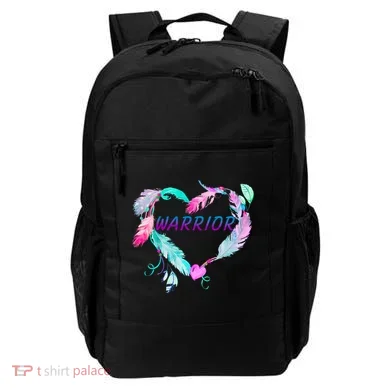 Suicide Prevention Warrior Feather Heart Support Backpack