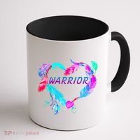 Suicide Prevention Warrior Feather Heart Support Coffee Mug thumb 1