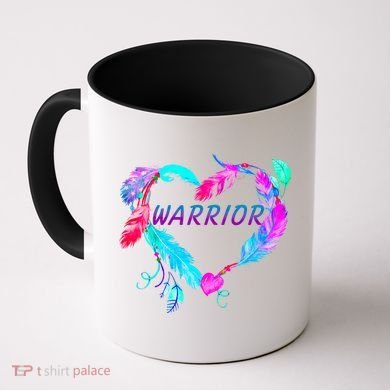 Suicide Prevention Warrior Feather Heart Support Coffee Mug