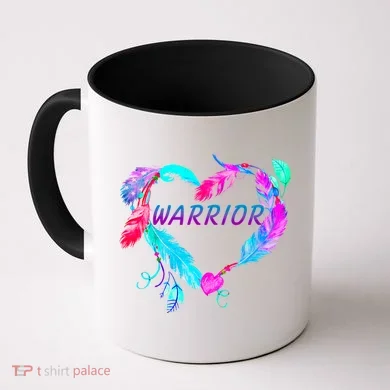 Suicide Prevention Warrior Feather Heart Support Coffee Mug