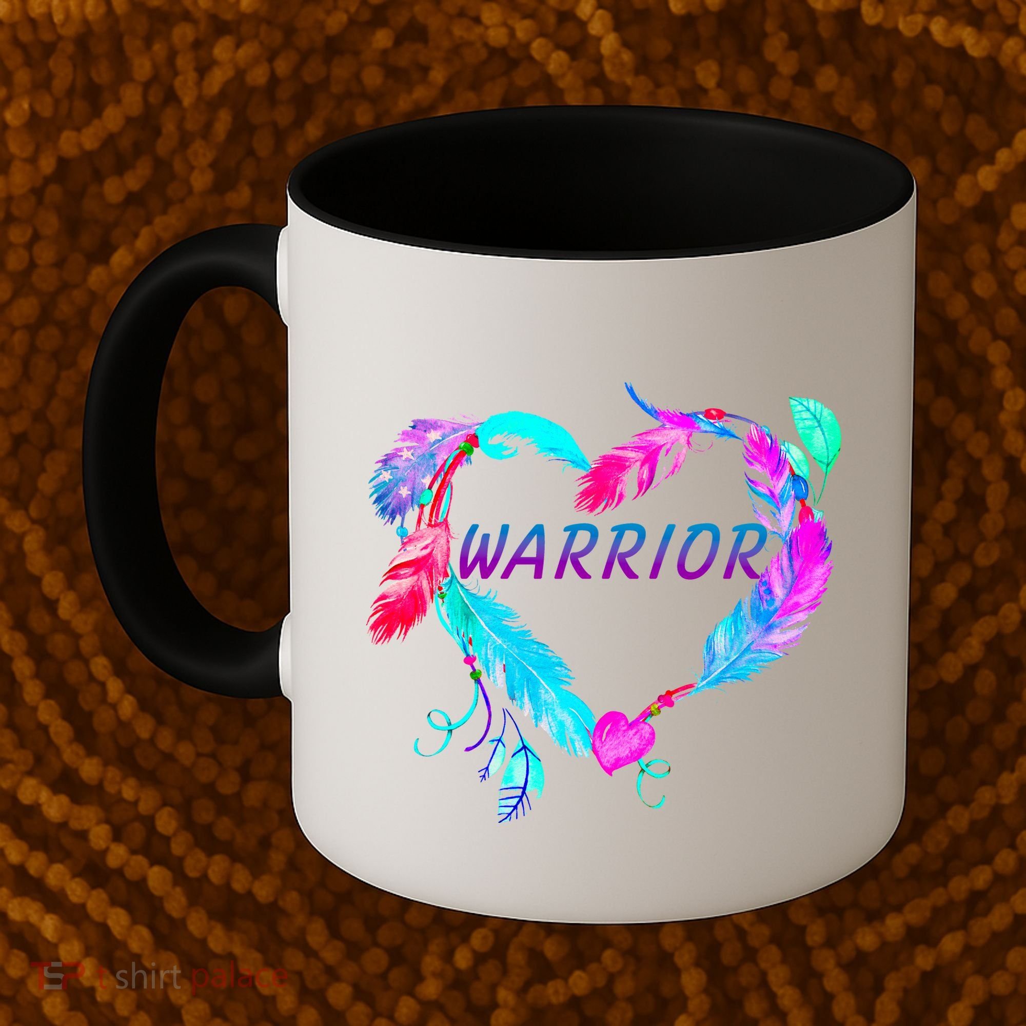 Suicide Prevention Warrior Feather Heart Support Coffee Mug