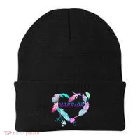 Suicide Prevention Warrior Feather Heart Support Beanie thumb 0