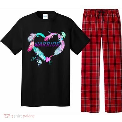 Suicide Prevention Warrior Feather Heart Support Pajama Set