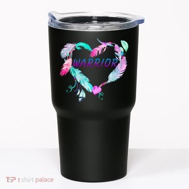 Suicide Prevention Warrior Feather Heart Support Tumbler