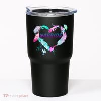 Suicide Prevention Warrior Feather Heart Support Tumbler thumb 0