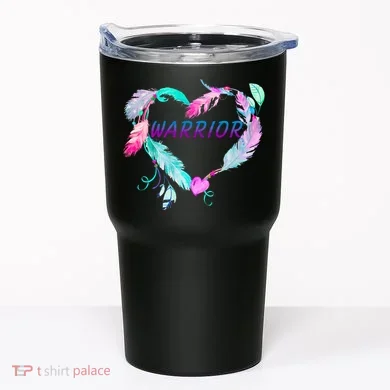 Suicide Prevention Warrior Feather Heart Support Tumbler