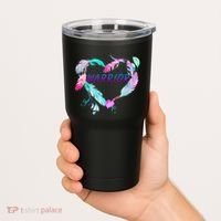 Suicide Prevention Warrior Feather Heart Support Tumbler thumb 2