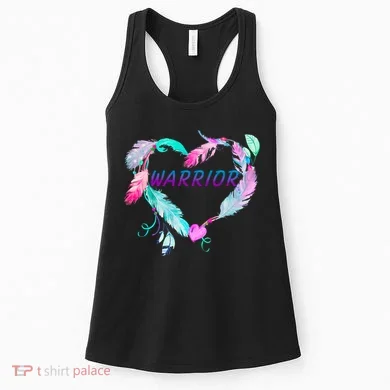 Suicide Prevention Warrior Feather Heart Support Women's Tank Top