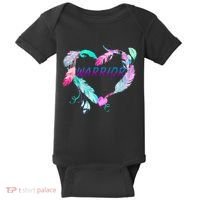 Suicide Prevention Warrior Feather Heart Support Baby Bodysuit thumb 0